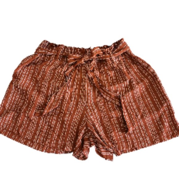 Chocolate Women's Paperbag Tribal Striped Shorts NWT - Picture 1 of 5